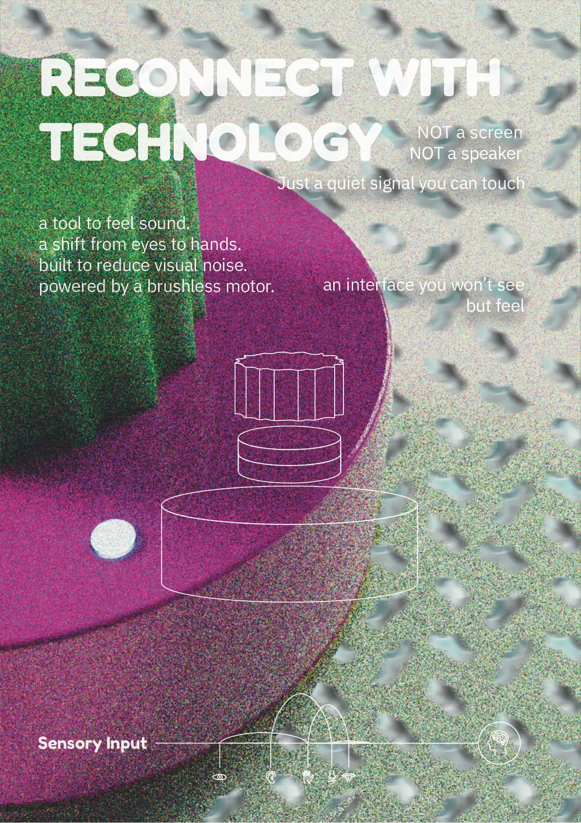 Sensory Anchor project poster showing tactile interface concept